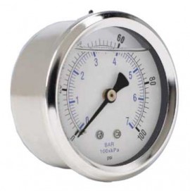 Weksler Glass 251C4PF Glycerin Filled Gauge, 2.5", 0/200 psi-