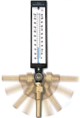 Weksler-Glass AS5N9DH Standard Adjustable Angle Thermometer, 3 1/2&amp;quot; Stem Length, 30/240&amp;deg;F &amp; 0/114&amp;deg;C-