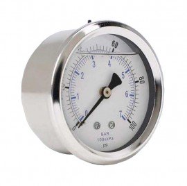 Weksler Glass 251C4PC Glycerin Filled Gauge with back connection, 0 to 60 psi, 2.5&amp;quot; dial-