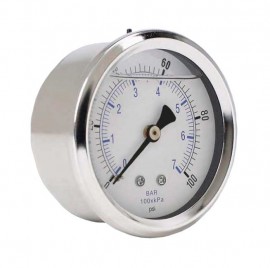Weksler Glass 251C4PO Glycerin Filled Gauge with back connection, 0 to 5000 psi, 2.5&amp;quot; dial-