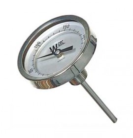 Weksler Glass 3BK02DG Bimetal Thermometer, 0 to 250&amp;deg;F and 20 to 120&amp;deg;C, 2&amp;frac12;&amp;quot; stem-