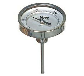 Weksler Glass 3BK04DG Bimetal Thermometer, 0 to 250&amp;deg;F/20 to 120&amp;deg;C, 4&amp;quot; stem-