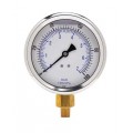 Weksler Glass 401L4PX Glycerin Filled Gauge with bottom connection, 4&amp;quot; (100 mm) dial, 0 to 6000 psi-