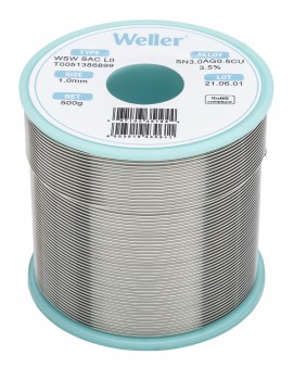 Weller T0051386899 WSW SAC L0 Solder Wire, &amp;Oslash;0.039&amp;quot;, 17.637 oz-