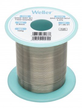 Weller T0051402599 WSW SAC M1 Solder Wire, &amp;Oslash;0.031&amp;quot;, 3.527 oz-