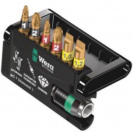 Wera 05057416001 Bit-Check, 7-piece, diamond-coated-