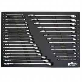 Wiha 30492 Combination Wrench Tray Set, SAE/metric, 31-piece-