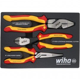 Wiha 32960 Insulated Pliers and Cutters Tray Set, 1000 V, 3-piece-