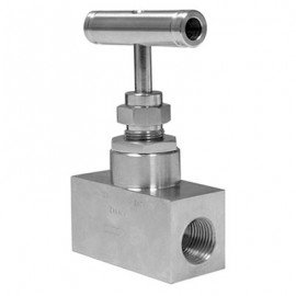 Winters NVA2004 Straight Body Stainless-Steel Needle Valve, 0.38" male to 0.38" female NPT, 6,000 psi-