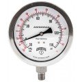 Winters PAM1717 Ammonia Gauge, 3.5&amp;quot; Dial, 30&amp;quot;/0/150 PSI/F, 1/4&amp;quot; NPT Bottom-