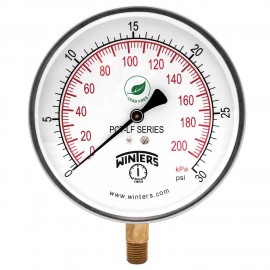 Winters PCT321LF Lead Free Contractor Gauge, 4.5" Dial, 0/30 PSI/KPA, 1/4" NPT LM-
