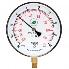 Winters PCT329LF Lead Free Contractor Gauge, 4.5&quot; Dial, 30&quot;/0/30 PSI/KPA, 1/4&quot; NPT LM-
