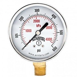 Winters PEM218 Economy Gauge, 0 to 600 psi/kPa-