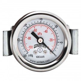 Winters PEU1399UC Economy Panel Mounted Gauge, 1.5" Dial, 0-30" VAC/KPA, 1/8" NPT-