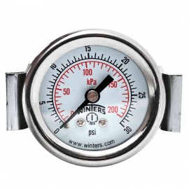 Winters PEU1400UC Economy Panel Mounted Gauge, 1/5" Dial, 0-30 PSI/KPA, 1/8" NPT-
