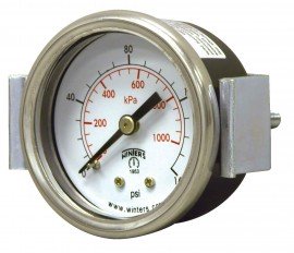 Winters PEU1421UC Economy Panel Mounted Gauge, 1/5" Dial, 0-160PSI/KPA, 1/8" NPT-