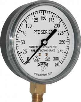 Winters PFE3933R1 Sprinkler Gauge, 3.5&amp;quot; Dial, 1/4&amp;quot; Bottom, 0-300 PSI WATER-