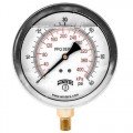 Winters PFQ713-4BF Liquid Filled Brass Gauge, 4" Dial, 0-200 PSI/KPA, 0-200 PSI/KPA-