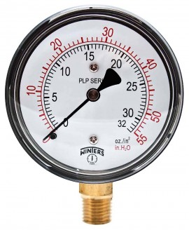 Winters PLP302 Low Pressure 2.5&amp;quot; Dial, 0/55&amp;quot; Water/Oz, 1/4&amp;quot; Bottom-