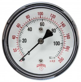 Winters PLP344 Low Pressure 2.5&amp;quot; Dial, 0/5 PSI/KPA, 1/4&amp;quot; Back-