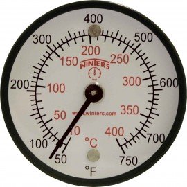 Winters TMT7409 Surface Magnetic Thermometer, 50 to 750&amp;deg;F (10 to 400&amp;deg;C)-