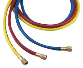 Yellow Jacket 20599 BSA-1200 100′ Yellow Charging Hose, 1/4&amp;quot; straight x 1/4&amp;quot; 45&amp;deg;, PLUS II&amp;trade; “B”-