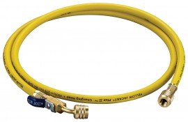 Yellow Jacket 29060 Plus II&amp;trade; Hose with 1/4&amp;quot; compact ball valve fittings, 60&amp;quot;, yellow-