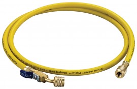 Yellow Jacket 29060 Plus II&amp;trade; Hose with 1/4&amp;quot; compact ball valve fittings, 60&amp;quot;, yellow-