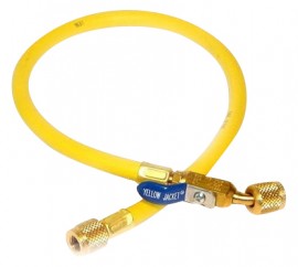 Yellow Jacket 29072 Plus II&amp;trade; Hose with 1/4&amp;quot; compact ball valve fittings, 72&amp;quot;, yellow-