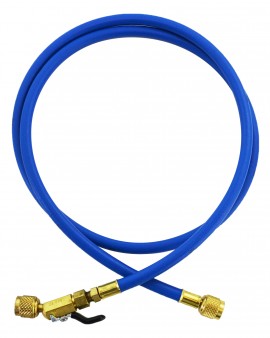 Yellow Jacket 29272 Plus II&amp;trade; Hose with 1/4&amp;quot; compact ball valve fittings, 72&amp;quot;, blue-