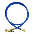 Yellow Jacket 29296 Plus II&amp;trade; Hose with 1/4&amp;quot; compact ball valve fittings, 96&amp;quot;, blue-