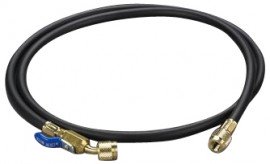 Yellow Jacket 29595 Plus II&amp;trade; Hose with 1/4&amp;quot; compact ball valve fittings, 60&amp;quot;, black-