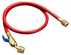 Yellow Jacket 29775 Plus II&amp;trade; Hose with 1/4&amp;quot; compact ball valve fittings, 75', red-