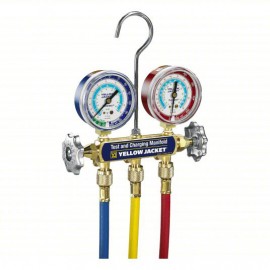 Yellow Jacket 41209 Series 41 Manifold with 2-1/2″ Gauges and 36&amp;quot; PLUS II&amp;trade; standard fittings, psi, R22/134a/404A, &amp;deg;F-