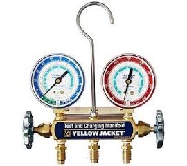 Yellow Jacket 41342 2-Valve Series 41 Test/Charging Automotive Manifold, R134a Refrigerant, Gauges-