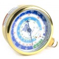 Yellow Jacket 49068 Heavy Duty Brass Manifold Gauge, 2-1/2&amp;quot; Brass compound gauge (blue), 30&amp;quot;-0-120* psi, R-22/134A/404A-