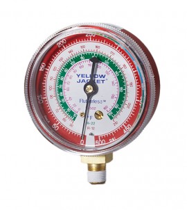 Yellow Jacket 49109 Dry Manifold Gauge, 3-1/8&amp;quot;, red pressure, KPa/psi, R-32/410A, &amp;deg;F and &amp;deg;C-