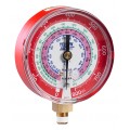 Yellow Jacket 49155 Dry Manifold Gauge, 3-1/8&amp;quot;, red pressure, bar/psi/kPa, R32 gauge &amp;deg;F and &amp;deg;C-
