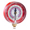 Yellow Jacket 49181 Dry Manifold Gauge, 3-1/8&amp;quot;, red pressure, bar/psi, R134a/404A/407F, &amp;deg;C-