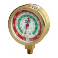 Yellow Jacket 49199 Heavy Duty Brass Manifold Gauge, 2-1/2&amp;quot;, red, 0 to 500 psi, R-22/134A/404A-