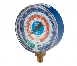 Yellow Jacket 49238 Dry Manifold Gauge, 3-1/8", blue compound, 30"-0-350*** psi, R22/404A/410A certified gauge (°F)-