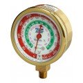 Yellow Jacket 49263 Dry Manifold Gauge, 3-1/8&amp;quot;, red pressure, bar/MPa, R134a/404A/407C certified gauge &amp;deg;C-