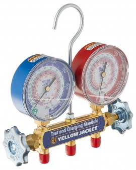 Yellow Jacket 49271 Certified 42001 Series 41 Manifold only, psi, R22/404A/410A, &amp;deg;F-