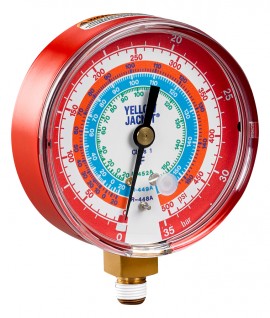 Yellow Jacket 49603 Gauge, 3-1/8&amp;quot;, red pressure, bar/psi, R448A/449A/452A gauge (&amp;deg;F)-