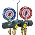 Yellow Jacket 49931 TITAN&amp;reg; 4-Valve Test and Charging Manifold only, R/B gauges, bar/psi, R134a/404A/407F &amp;deg;C-