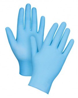 Zenith NIT-PF-L-5.0G Examination Grade Nitrile Gloves, Powder-Free, Large, 100 Pack-