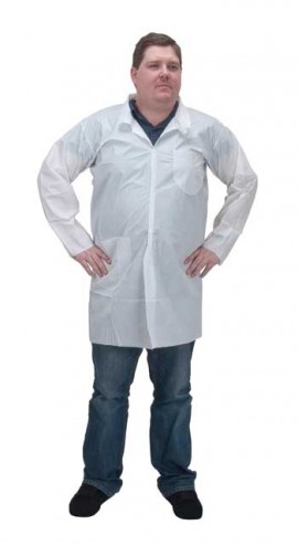 Zenith SEC826 Microporous/Polypropylene Lab Coat, 2 Snap Pockets, 3X-