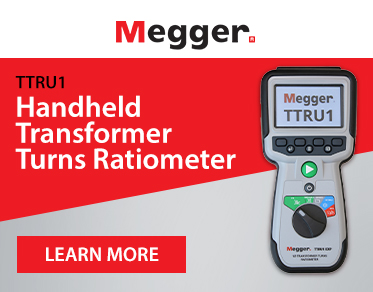 Megger TTRU1-ADV Image of the Megger TTRU1-ADV Handheld Transformer Turns Ratiometer